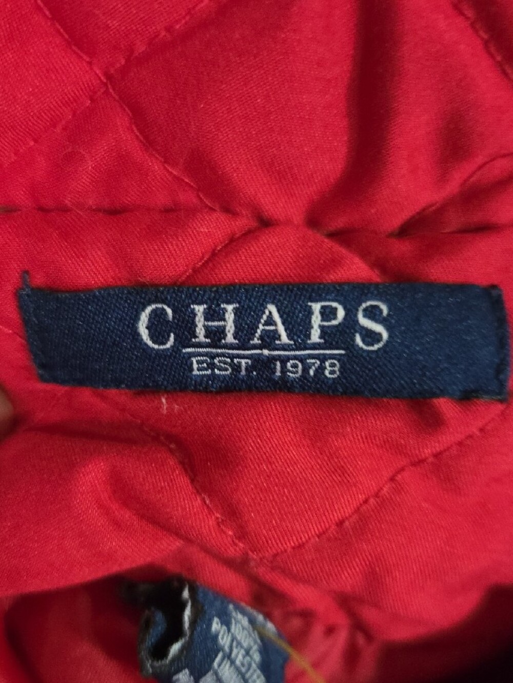 Chaps Quilted Red Button-Front Puffer Jacket - Picture 3 of 5